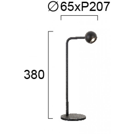 Veioza SEBASTIAN 4271000 Viokef LED, Negru, Grecia