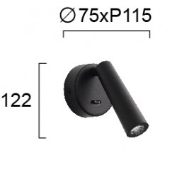 Aplica Dormitor MYSTERY 4271300 Viokef LED, Negru, Grecia