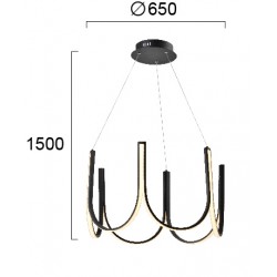 Suspensie GLOBUS 4271500 Viokef LED, Negru, Grecia
