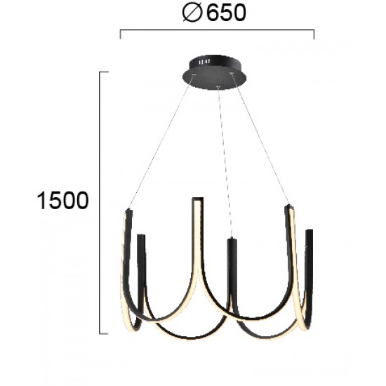 Suspensie GLOBUS 4271500 Viokef LED, Negru, Grecia