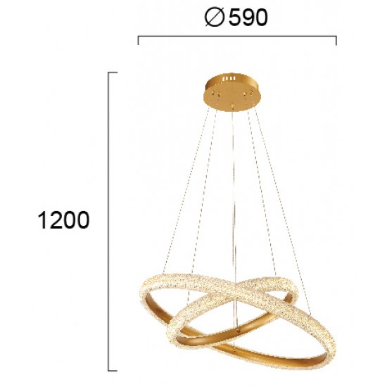 Suspensie KATIA 4272000 Viokef LED, Auriu, Grecia