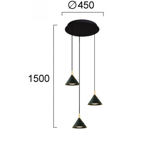 Suspensie JOLLY 4274100 Viokef LED, Negru, Grecia