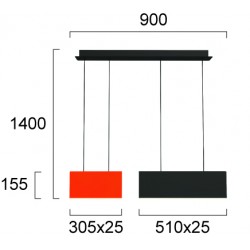 Suspensie CHROMA 4274300 Viokef LED, Negru, Grecia