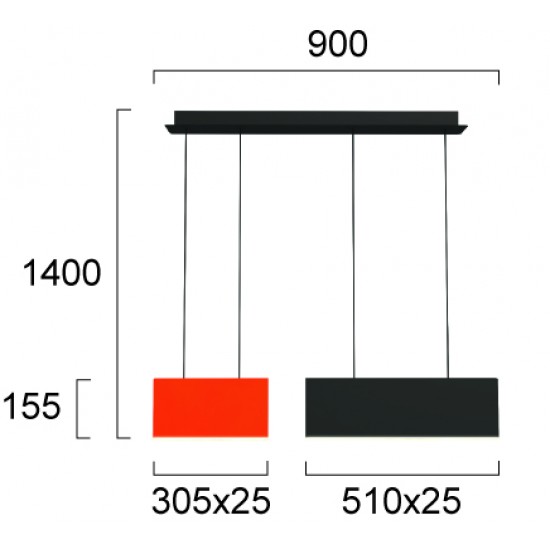 Suspensie CHROMA 4274300 Viokef LED, Negru, Grecia