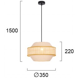 Pendul ERICA 4274500 Viokef E27, Natural, Grecia