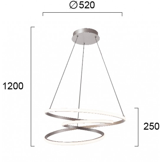 Suspensie CORT 4275500 Viokef LED, Argintiu, Grecia