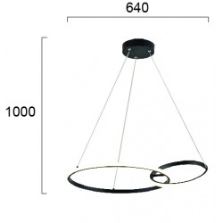 Suspensie DOUBLE 4275800 Viokef LED, Negru, Grecia