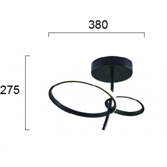 Lustra Plafon DOUBLE 4275900 Viokef LED, Negru, Grecia