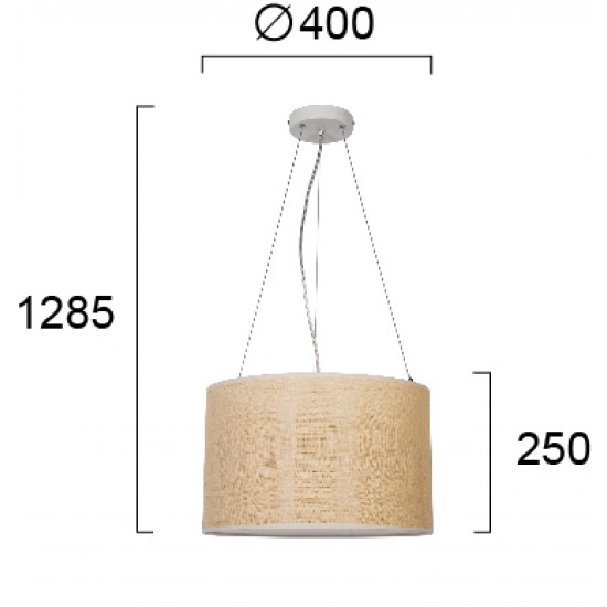 Suspensie AMANDA 4278600 Viokef E27, Natural, Grecia