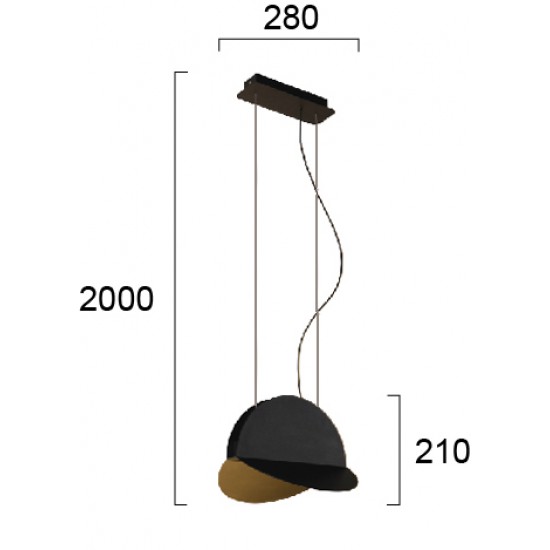 Suspensie ALADIN 4280300 Viokef LED, Negru, Grecia