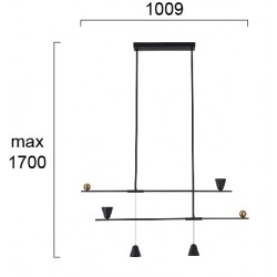 Suspensie DONATELLA 4280400 Viokef LED, Negru, Grecia