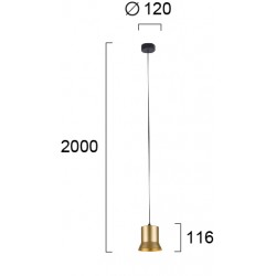 Pendul FORMA 4280600 Viokef LED, Auriu, Grecia