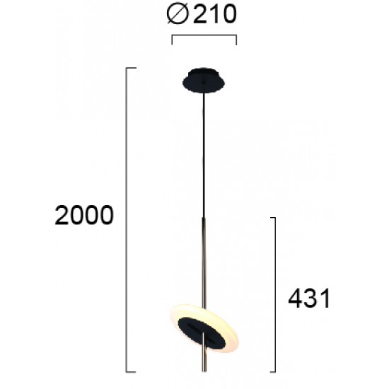 Pendul ARIANA 4281100 Viokef LED, Negru, Grecia