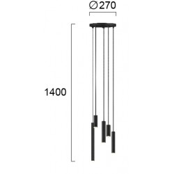 Suspensie ELLIOT 4281200 Viokef LED, Negru, Grecia