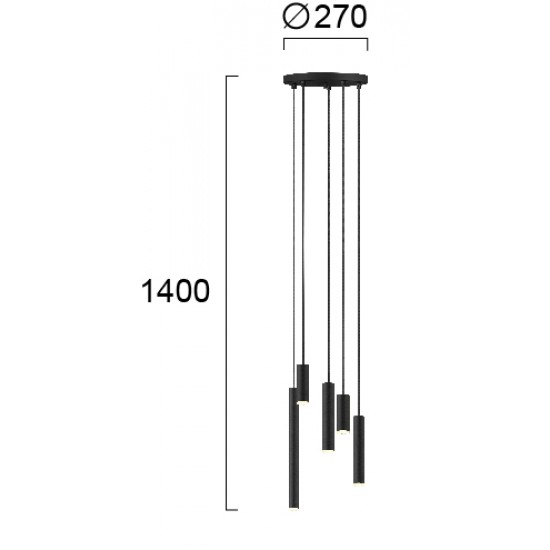 Suspensie ELLIOT 4281200 Viokef LED, Negru, Grecia