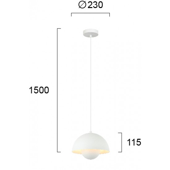 Pendul TULIP 4283200 Viokef E27, Alb, Grecia