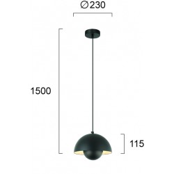 Pendul TULIP 4283201 Viokef E27, Negru, Grecia