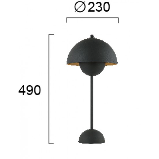 Veioza TULIP 4283301 Viokef E27, Negru, Grecia