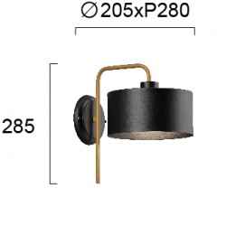 Aplica SEVENTY S 4284200 Viokef E27, Negru, Grecia