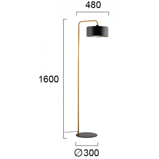 Lampadar SEVENTY S 4284400 Viokef E27, Negru, Grecia