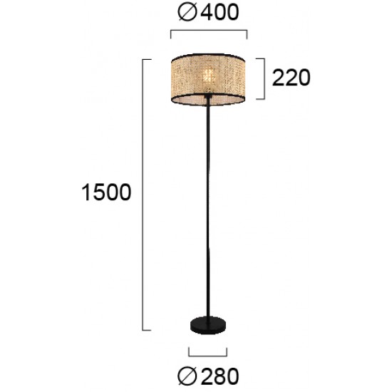 Lampadar GHEISA 4285700 Viokef E27, Natural, Grecia