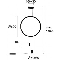 Aplica CAESAR 4287800 Viokef LED, Negru, Grecia