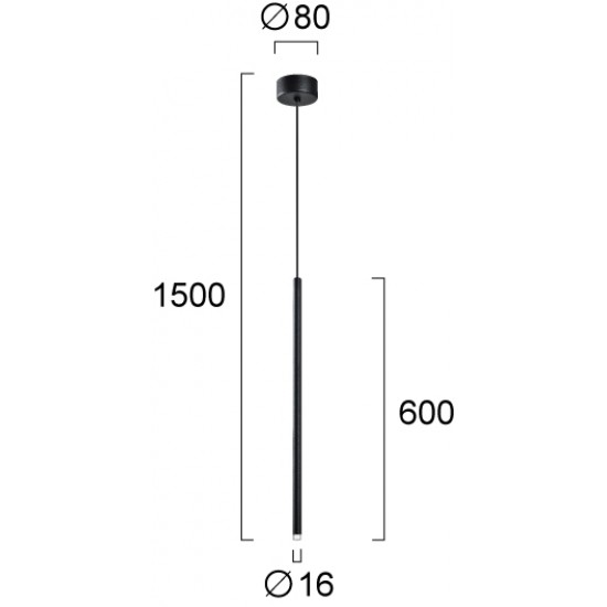 Pendul ZENIA 4291100 Viokef LED, Negru, Grecia