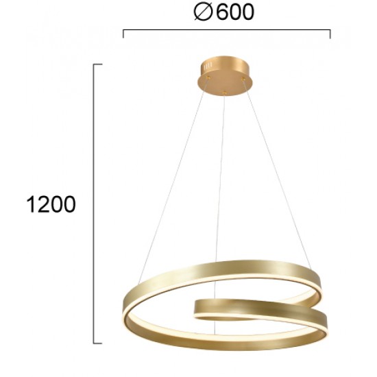 Suspensie CAPRI 4291301 Viokef LED, Auriu, Grecia