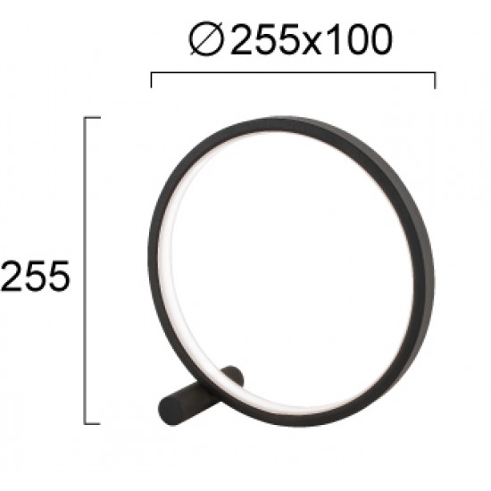 Veioza CIRCLE 4291500 Viokef LED, Negru, Grecia