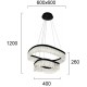 Suspensie CRYSTAL 4291600 Viokef LED, Negru, Grecia