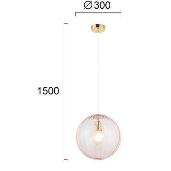 Pendul DIANA 4294302 Viokef E27, Roz, Grecia