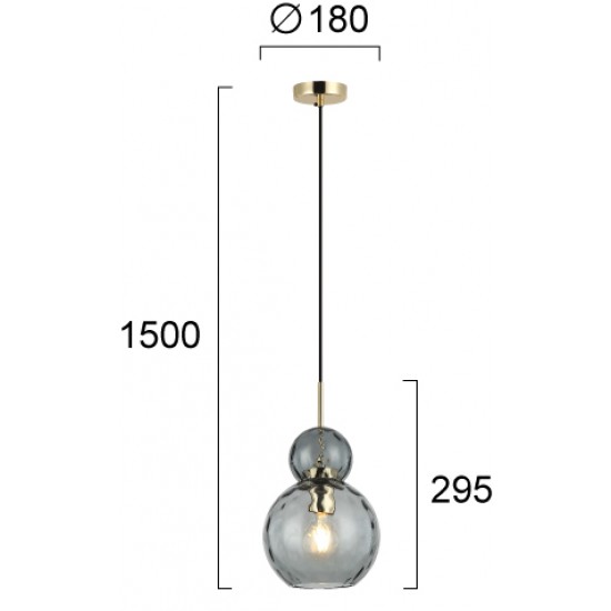 Pendul FIRENZE 4294400 Viokef E27, Fumuriu, Grecia