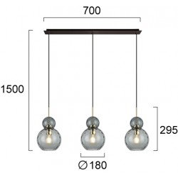 Suspensie FIRENZE 4294600 Viokef E27, Fumuriu, Grecia