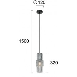 Pendul LILIAN 4294900 Viokef E27, Fumuriu, Grecia