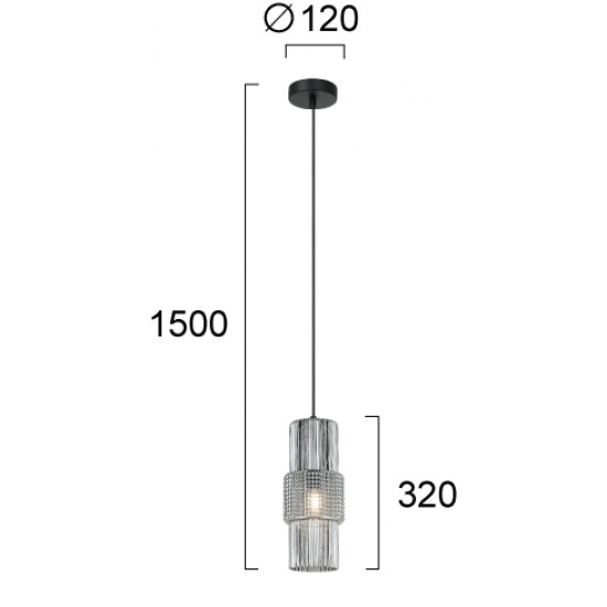 Pendul LILIAN 4294900 Viokef E27, Fumuriu, Grecia