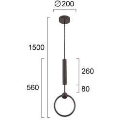 Pendul AXEL 4295100 Viokef LED, Negru, Grecia