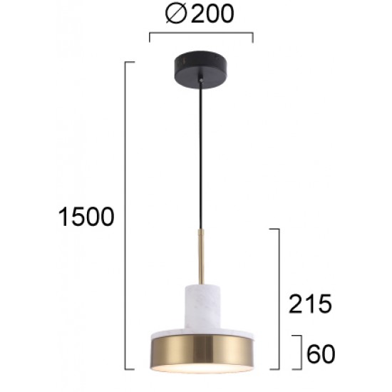 Pendul LITHOS 4295200 Viokef LED, Alb, Grecia