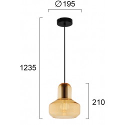 Pendul MANDY 4295800 Viokef E27, Amber, Grecia