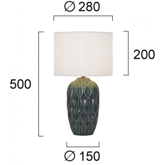 Veioza PINEAPLE 4296101 Viokef E27, Verde, Grecia