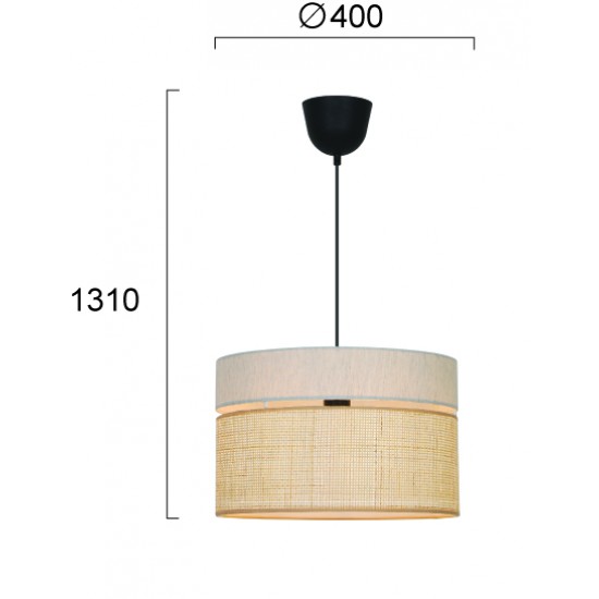 Pendul ANDAMAN 4296500 Viokef E27, Natural, Grecia
