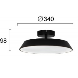 Plafoniera FLAT 4296901 Viokef LED, Negru, Grecia