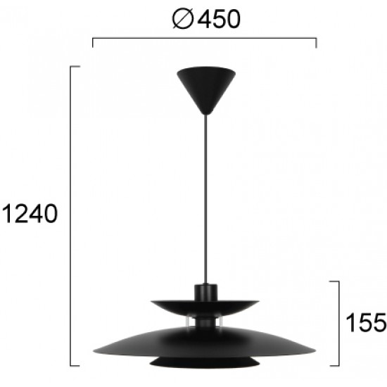 Pendul NINO 4297101 Viokef E27, Negru, Grecia