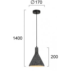 Pendul DOT 4297401 Viokef E27, Negru, Grecia