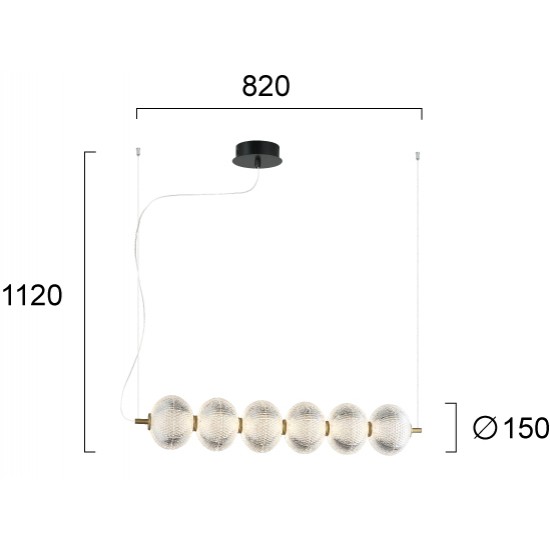 Suspensie PELLUCID 4297800 Viokef LED, Grecia