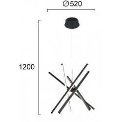 Suspensie RAY 4301300 Viokef LED, Negru, Grecia