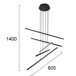 Suspensie RAY 4301400 Viokef LED, Negru, Grecia