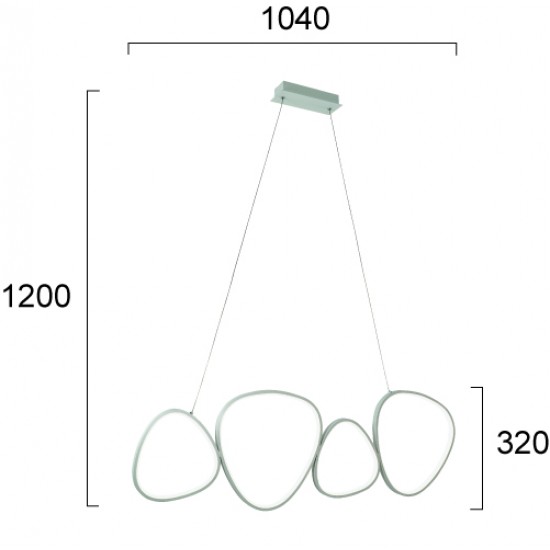 Suspensie HELIX 4301700 Viokef LED, Argintiu, Grecia