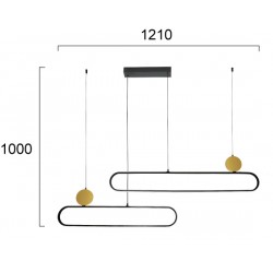 Suspensie NAOMI 4301800 Viokef LED, Negru, Grecia