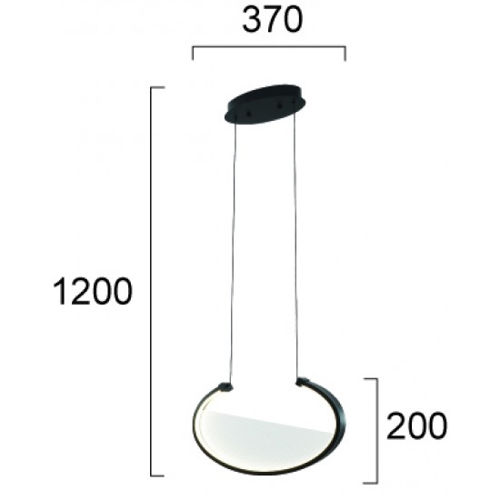 Suspensie ADELE 4302000 Viokef LED, Negru, Grecia