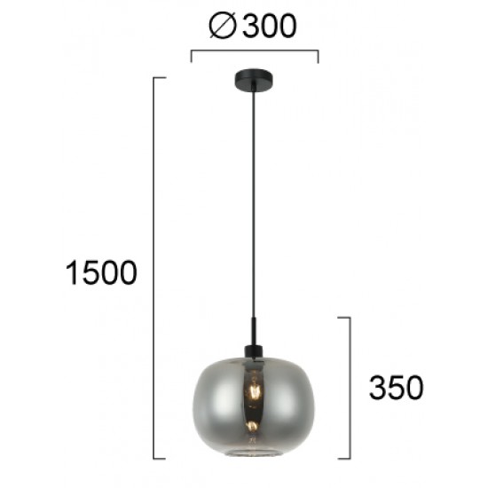 Pendul ALAN 4302900 Viokef E27, Fumuriu, Grecia